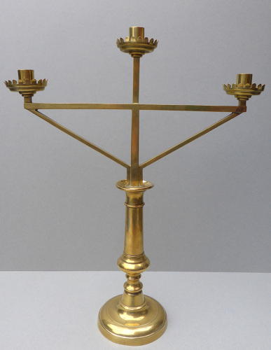 Pair 19th century Gothic Revival ecclesiastical candlesticks