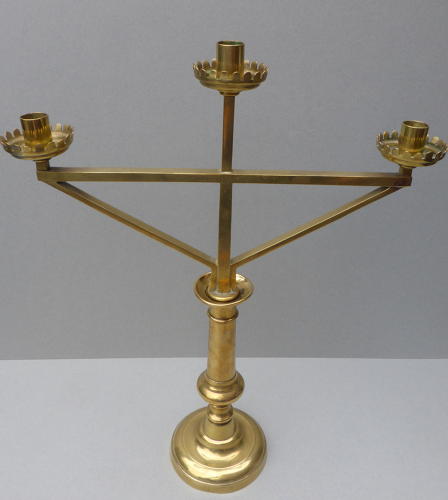 Pair 19th century Gothic Revival ecclesiastical candlesticks