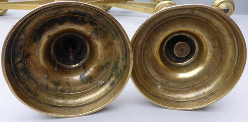 Pair 19th century Gothic Revival ecclesiastical candlesticks