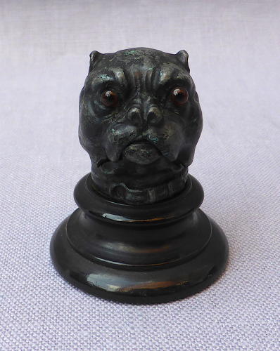Unusual Victorian pug dog thimble holder