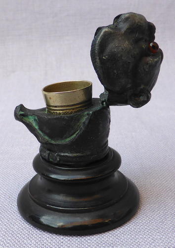 Unusual Victorian pug dog thimble holder