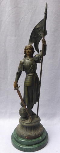 Late 19th century spelter Jeanne d'Arc statuette