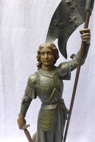 Late 19th century spelter Jeanne d'Arc statuette