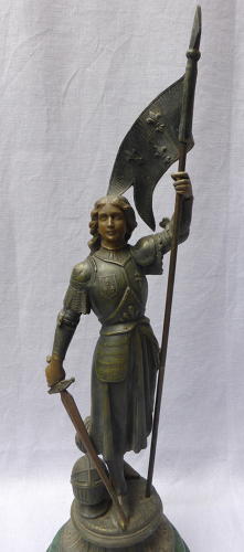 Late 19th century spelter Jeanne d'Arc statuette
