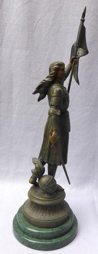 Late 19th century spelter Jeanne d'Arc statuette