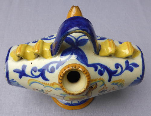 19th century Spanish faience botijo drinking flask