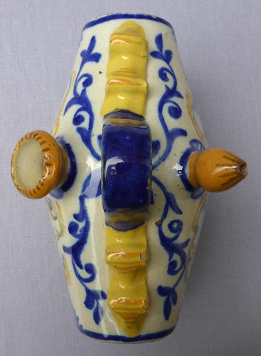 19th century Spanish faience botijo drinking flask
