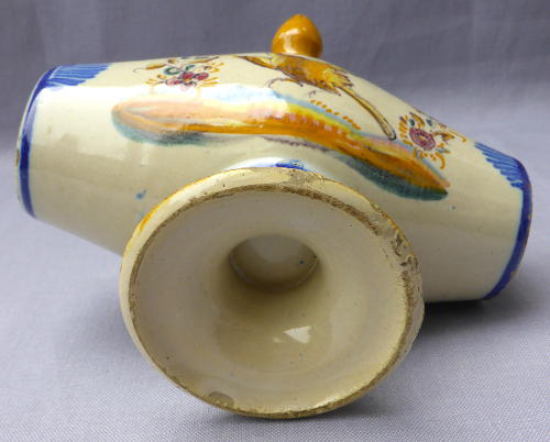 19th century Spanish faience botijo drinking flask