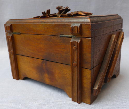 Early 20th century Black Forest carved jewellery box