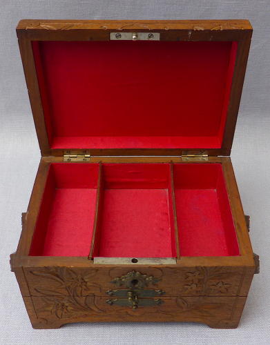 Early 20th century Black Forest carved jewellery box
