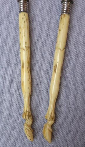 Pair of late 19th century hoof handle pickle forks