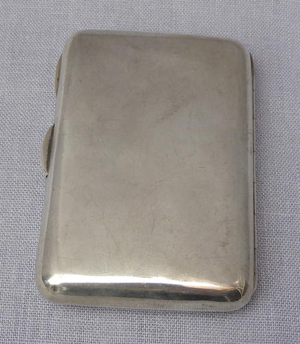 Silver cigarette case inscribed to C J Cutcliffe Hyne Chester 1895