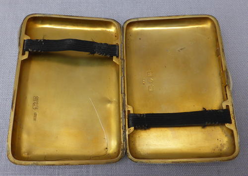 Silver cigarette case inscribed to C J Cutcliffe Hyne Chester 1895