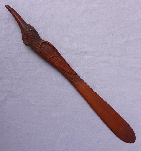 19th century articulated bird page turner finely carved