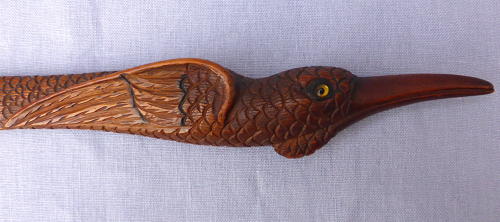 19th century articulated bird page turner finely carved