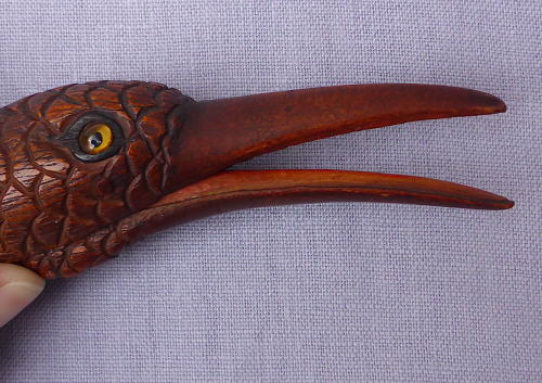19th century articulated bird page turner finely carved