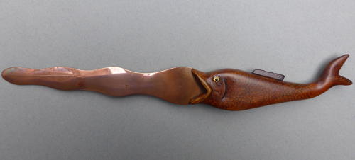 Arts & Crafts carved fish letter opener