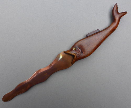 Arts & Crafts carved fish letter opener