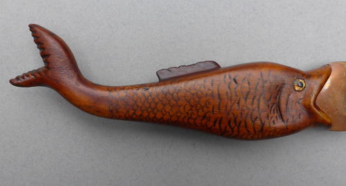 Arts & Crafts carved fish letter opener