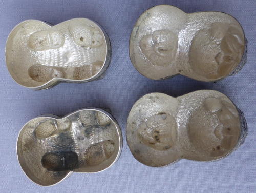 Pair of Cambodian silver Foo lion dog betel nut boxes