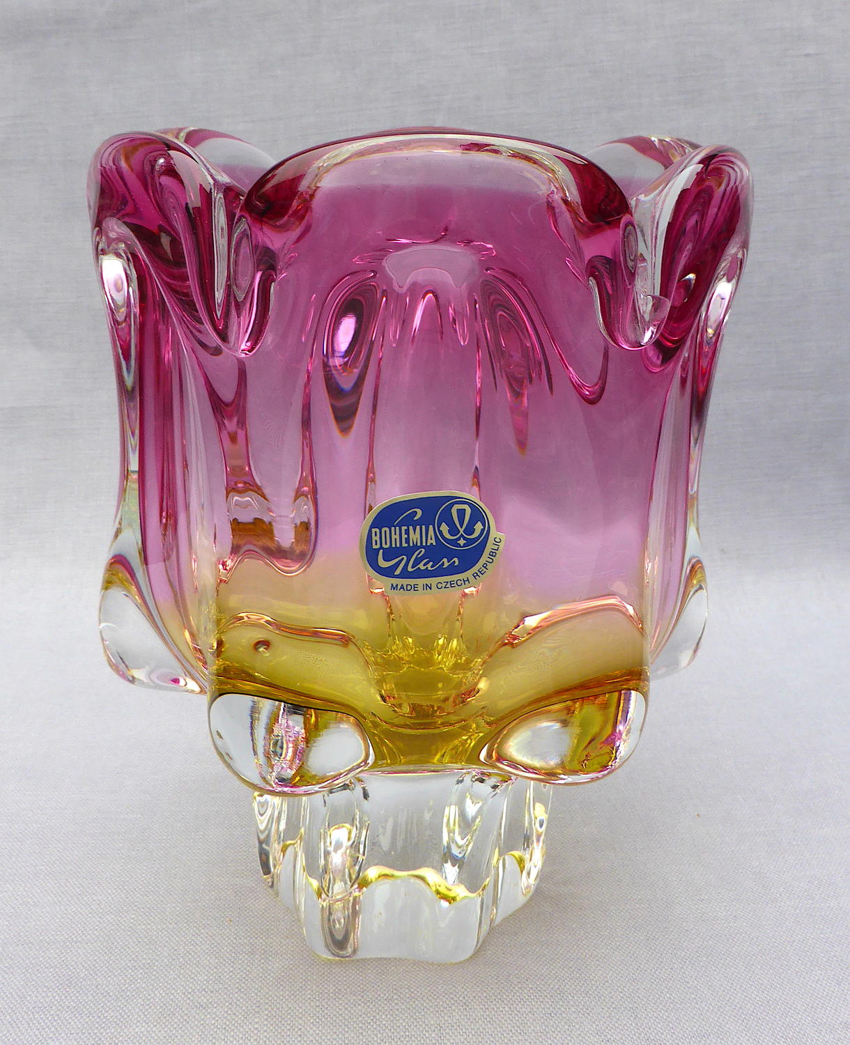 Czech Chřibská art glass vase by Josef Hospodska