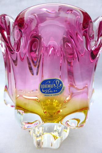 Czech Chřibská art glass vase by Josef Hospodska