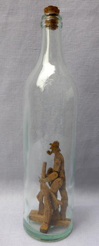 Unusual French folk art bottle whimsey