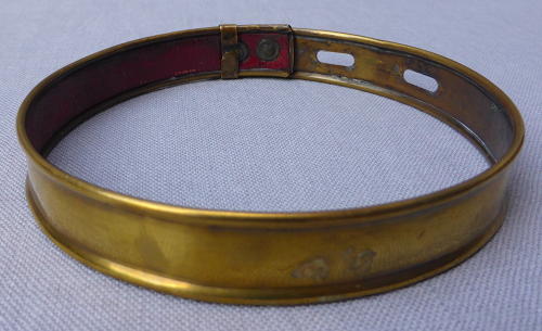 Victorian brass dog collar with trick padlock