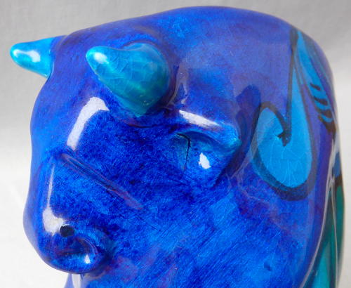 Magnificent Bellini Raymor ceramic bull 1960s Italian