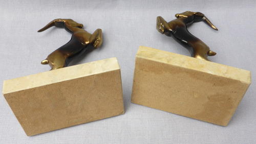 Pair of French Art Deco antelope bookends