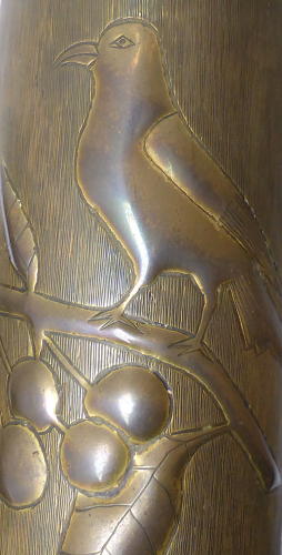 Pair of WWI brass shell case trench art vases