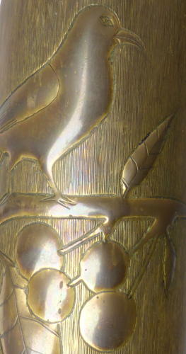 Pair of WWI brass shell case trench art vases