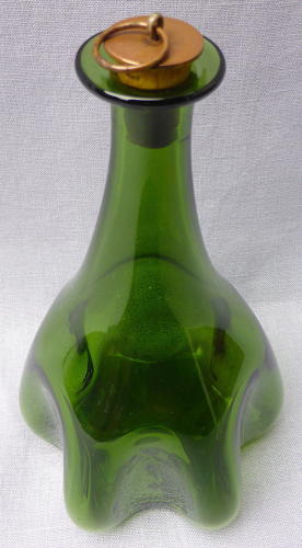 19th century melon-lobbed glass barber bottle