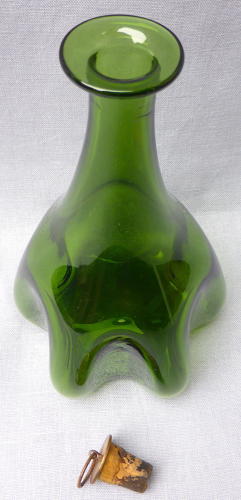19th century melon-lobbed glass barber bottle