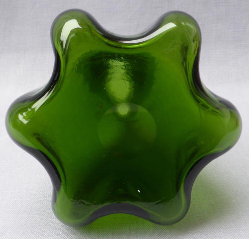 19th century melon-lobbed glass barber bottle