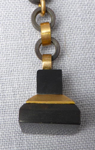 Bog oak & pinchbeck mourning Albertina watch chain