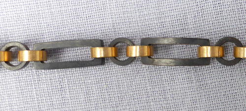 Bog oak & pinchbeck mourning Albertina watch chain