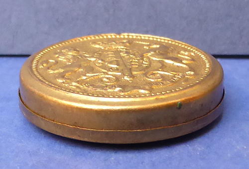 19th Century Joseph Moore Toy Coin Shaped Tin