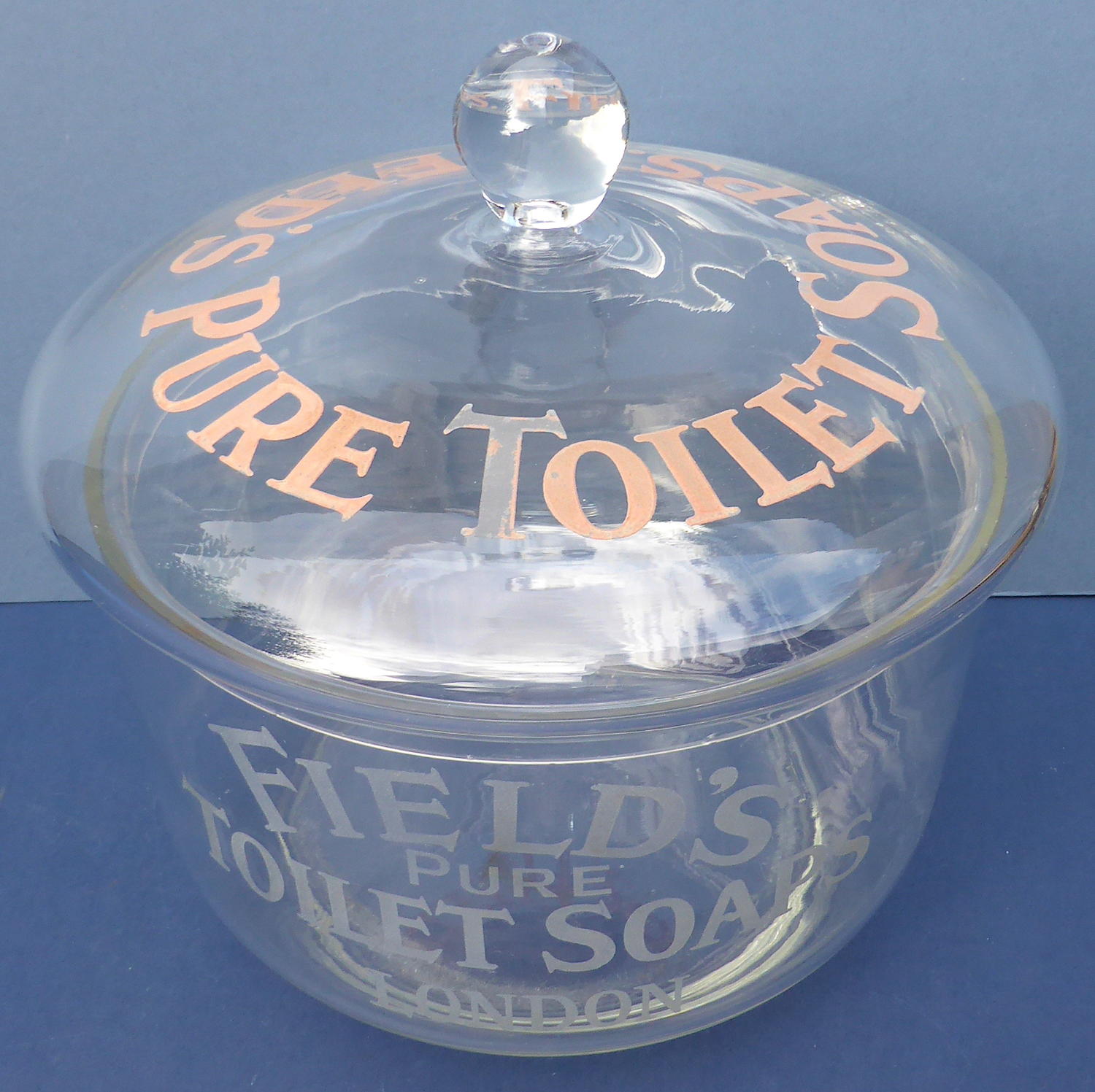 Field's Soap Shop Counter Advertising Glass Bowl