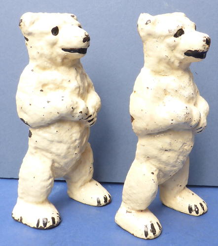 Antique Pair of Cast Iron Polar Bears