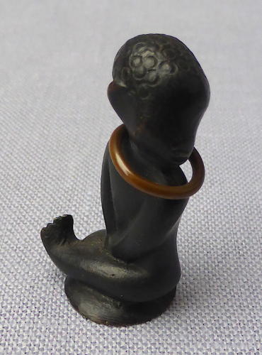 Hagenauer miniature patinated bronze African baby 1940s