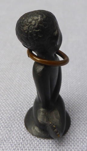 Hagenauer miniature patinated bronze African baby 1940s