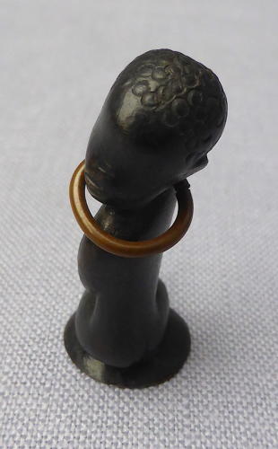 Hagenauer miniature patinated bronze African baby 1940s