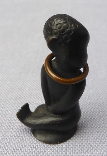 Hagenauer miniature patinated bronze African baby 1940s