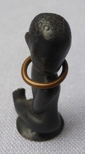 Hagenauer miniature patinated bronze African baby 1940s