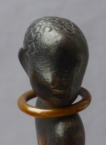 Hagenauer miniature patinated bronze African baby 1940s