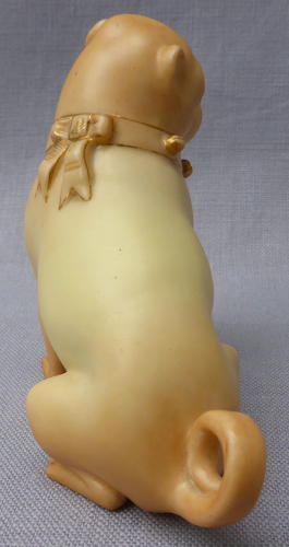 Royal Worcester blush ivory pug dog 1897