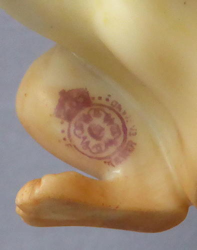 Royal Worcester blush ivory pug dog 1897