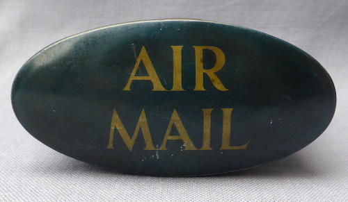 Rare 1930s blue airmail postbox money box