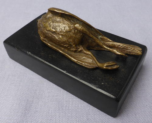 19th century bronze bird paperweight after Paul Comolera